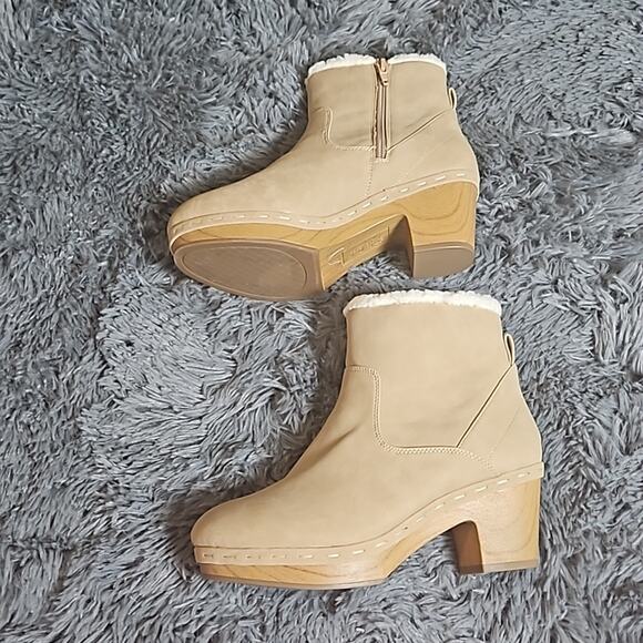 New Style & Co TOWNAA WINTER FAUX FUR ANKLE BOOTS Tan Sz 7 - Picture 5 of 12